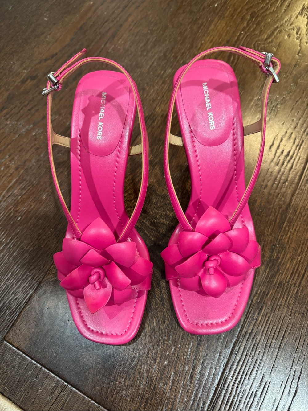 Michael Kors Hot Pink Floral Slingback Sandals